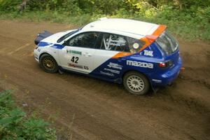 Eric Burmeister / Dave Shindle were an ealy DNF in their Mazda Mazdaspeed 3 seen here on SS2.