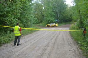 Mike Hurst / Russ Norton Subaru Impreza goes through a hairpin on SS3.