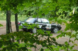 Scott Justus / Dave Parps at a hairpin on SS3 in their Nissan Sentra SE-R.