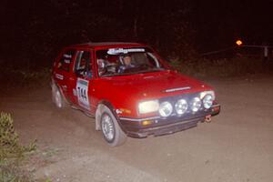 Paul Koll / Matt Wappler VW GTI at the spectator point on SS8, Kabekona.