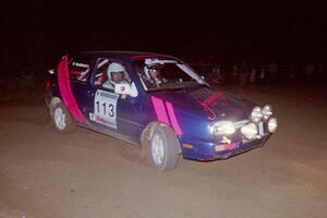 Kathy Jarvis / Martin Headland VW Golf at the spectator point on SS8, Kabekona.