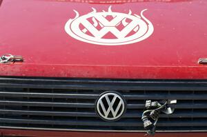 Hood of the Matt Bushore / Karen Wagner VW Jetta at Saturday's parc expose.