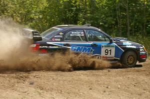 Jonathan Bottoms / Carolyn Bosley Subaru WTX STi at a 90-left on SS9 (2).