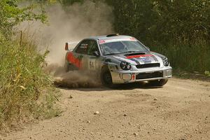 Robert Borowicz / Mariusz Borowicz prepare for a 90-left on SS9 in their Subaru WRX STi.