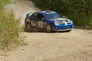 Cary Kendall / Scott Friberg Dodge SRT-4 prepares for a 90-left on SS9.