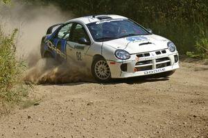 Paul Dunn / Bill Westrick start to reapply the power to their Dodge SRT-4 at a left-hander on SS9.
