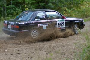 Scott Justus / Dave Parps blast through a left-hander on SS9 in their Nissan Sentra SE-R.