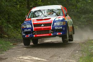 Alfredo DeDominicis / Massimo Daddovei had the most air at the jump on SS13 in their Mitsubishi Lancer Evo VII.