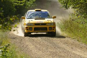 Mike Hurst / Russ Norton at speed in their Subaru Impreza on SS13.