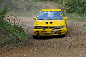 Erik Payeur / Adam Payeur Mitsubishi Galant drifts through at a 90-right on SS13.