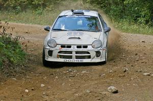 Paul Dunn / Bill Westrick hit the power in their Dodge SRT-4 at a right-hander on SS13.
