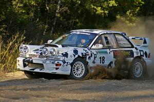 Matt Iorio / Ole Holter Subaru Impreza at the spectator point on SS14.