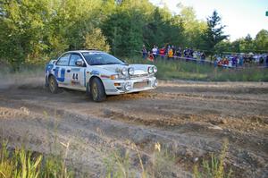 Henry Krolikowski / Cindy Krolikowski power through a right-hander in their Subaru WRX at the spectator point on SS14.