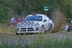 Paul Dunn / Bill Westrick power out of a right-hander at the spectator point on SS14 in their Dodge SRT-4.