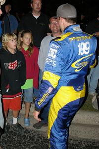 Travis Pastrana tells young fans about his first Rally-America win.