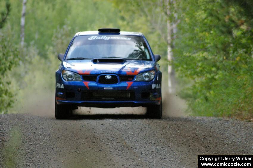 Otis Dimiters / Alan Ockwell were flying on the practice stage with their new Subaru WRX STi.
