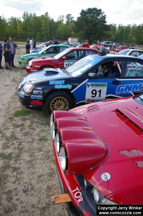 Subaru WRX's as far as the eye can see at Friday's parc expose.