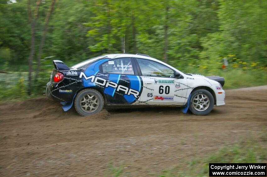 Bruce Davis / Jimmy Brandt Dodge SRT-4 comes into a sharp hairpin on SS3.