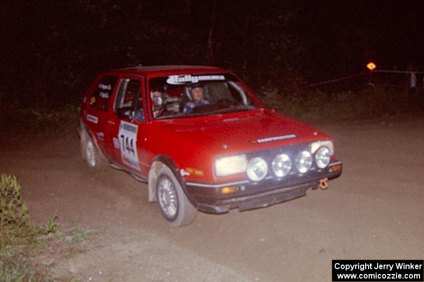 Paul Koll / Matt Wappler VW GTI at the spectator point on SS8, Kabekona.