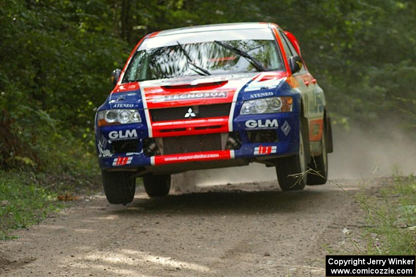 Alfredo DeDominicis / Massimo Daddovei had the most air at the jump on SS13 in their Mitsubishi Lancer Evo VII.