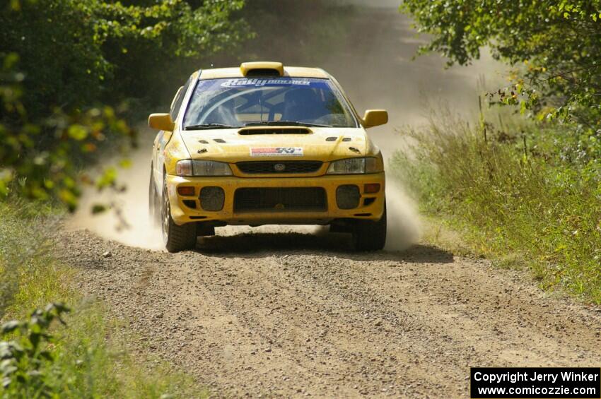 Mike Hurst / Russ Norton at speed in their Subaru Impreza on SS13.