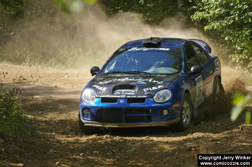 Cary Kendall / Scott Friberg power through a right-hander on SS13 in their Dodge SRT-4.