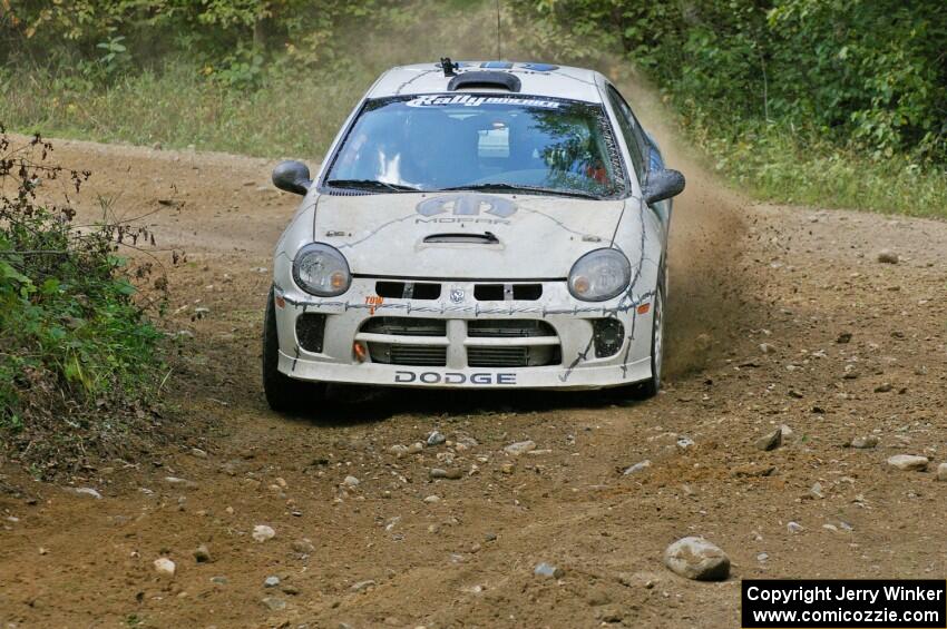 Paul Dunn / Bill Westrick hit the power in their Dodge SRT-4 at a right-hander on SS13.