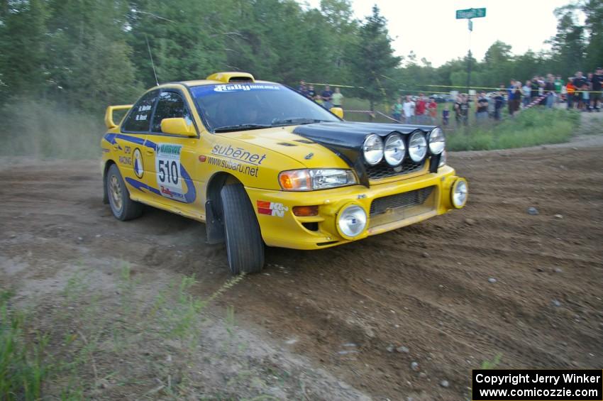 Mike Hurst / Russ Norton Subaru Impreza lost alot of time on SS13 and was the last car through on SS14.