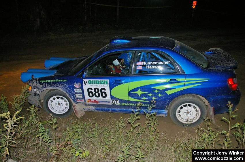 Heath Nunnemacher / Travis Hanson Subaru WRX on SS16.