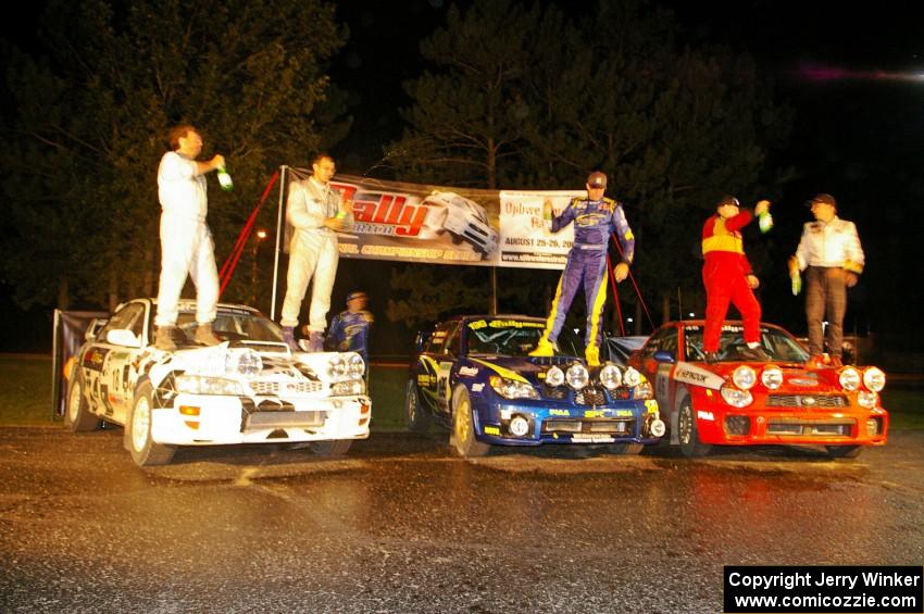 Ojibwe '06 overall podium champagne spray (2).