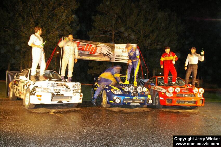 Ojibwe '06 overall podium champagne spray (3).