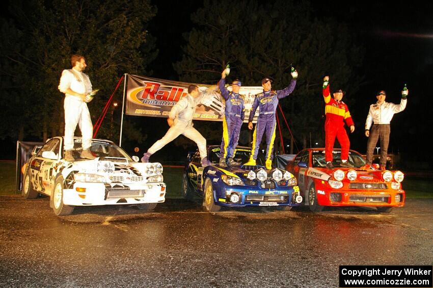 Ojibwe '06 overall podium champagne spray (4).