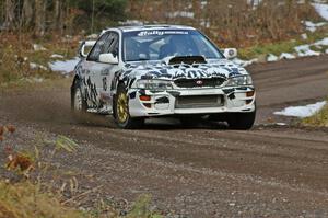 Matt Iorio / Ole Holter Subaru Impreza at the start of SS1, Herman.