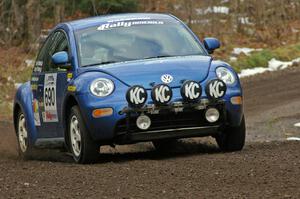 Kenny Bartram / Dennis Hotson head uphill through the opening corners of SS1, Herman, in their Volkswagen Beetle.