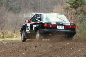 Brian Dondlinger / Dave Parps drift through a hard-left in their Nissan Sentra SE-R near the start of SS1, Herman.