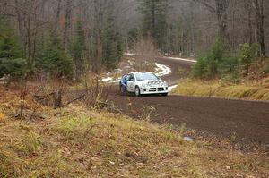 Paul Dunn / Bill Westrick head uphill through the first corners of Herman, SS1, in their Dodge SRT-4.