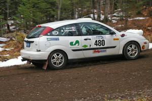 Mike Gagnon / Bob Martin head through the opening uphill section of SS1, Herman, in their Ford Focus ZX3.