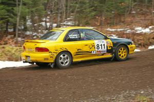 Jaroslaw Sozanski / Kazimierz Pudelek head uphill on Herman, SS1, in the ex-Jamie Thomas Subaru Impreza.