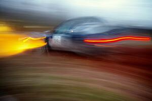 Pat Moro / Mike Rossey at speed at the final corner of SS3, Echo Lake 1, in their Subaru WRX.