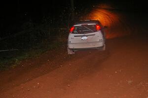 Mike Gagnon / Bob Martin go through an uphill left near the finish of SS3, Echo Lake 1, in their Ford Focus ZX3.