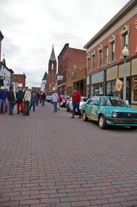 Miles Bothee / Ben Slocum VW Jetta and others on the main street of Calumet during day two parc expose.
