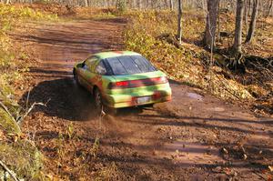 Doug Shepherd / Pete Gladysz set up for the final corner of SS8, Gratiot Lake 1, in their Mitsubishi Eclipse.