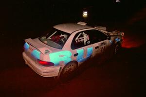 The Henry Krolikowski / Cindy Krolikowski Subaru Impreza goes through an uphill left near the finish of Echo Lake 2.