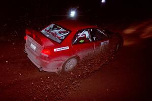 The Dennis Martin / Alex Kihurani Mitsubishi Evo IV goes through an uphill left near the finish of Echo Lake 2.