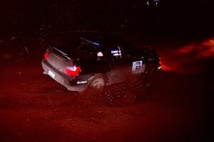 The Pat Moro / Mike Rossey Subaru WRX through an uphill left near the finish of Echo Lake 2.