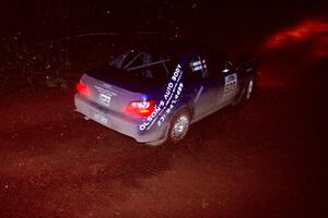 The Travis Hanson / Terry Hanson Subaru WRX goes through an uphill left near the finish of Echo Lake 2.