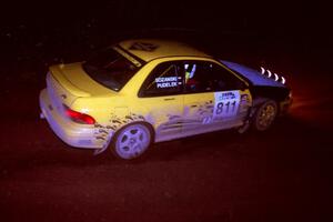 The Jaroslaw Sozanski / Kazimierz Pudelek Subaru Impreza goes through an uphill left near the finish of Echo Lake 2.