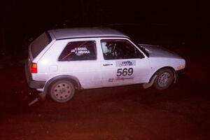 The John Hruska / Carl Seidel VW GTI goes through an uphill left near the finish of Echo Lake 2.