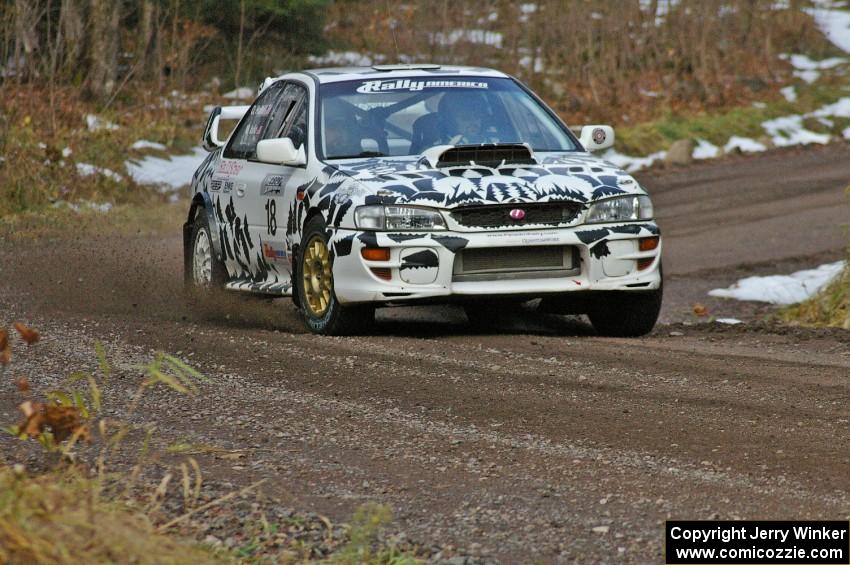 Matt Iorio / Ole Holter Subaru Impreza at the start of SS1, Herman.