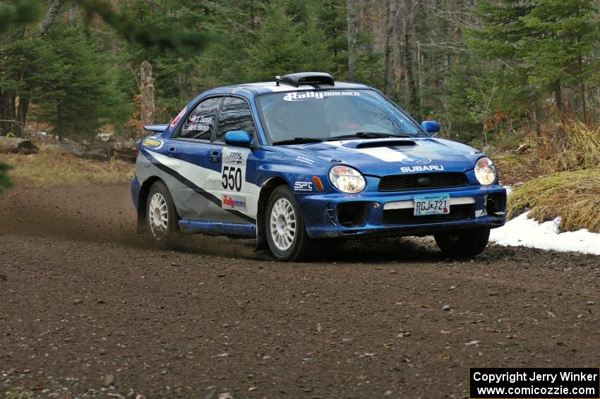 Kyle Sarasin / Stuart Sarasin rented Bob Olson's Subaru WRX for the event seen here on SS1, Herman.